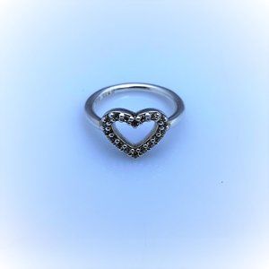 Pandora Cubic Zirconia Open Heart Love Ring